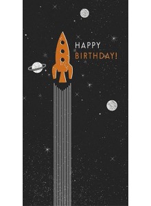 Birthday Greeting Card and Мoney Wallet "Rocket"